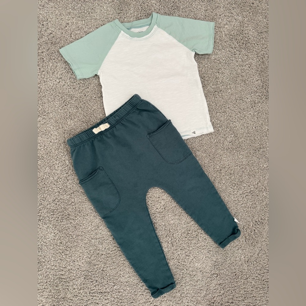 Burt’s Bees Baby Jersey Slub Tee & French Terry Pant Set